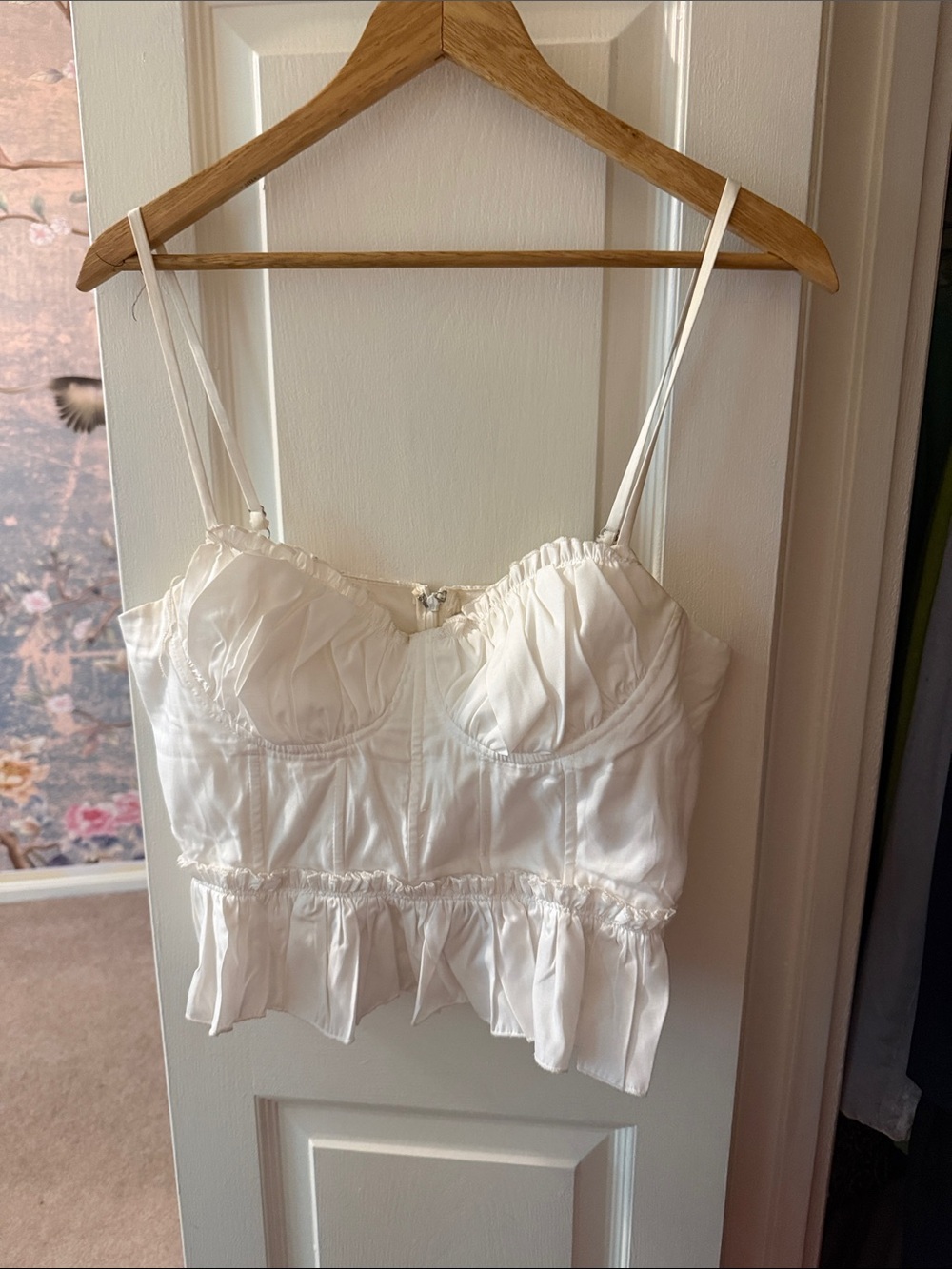 White Ruffle Bustier